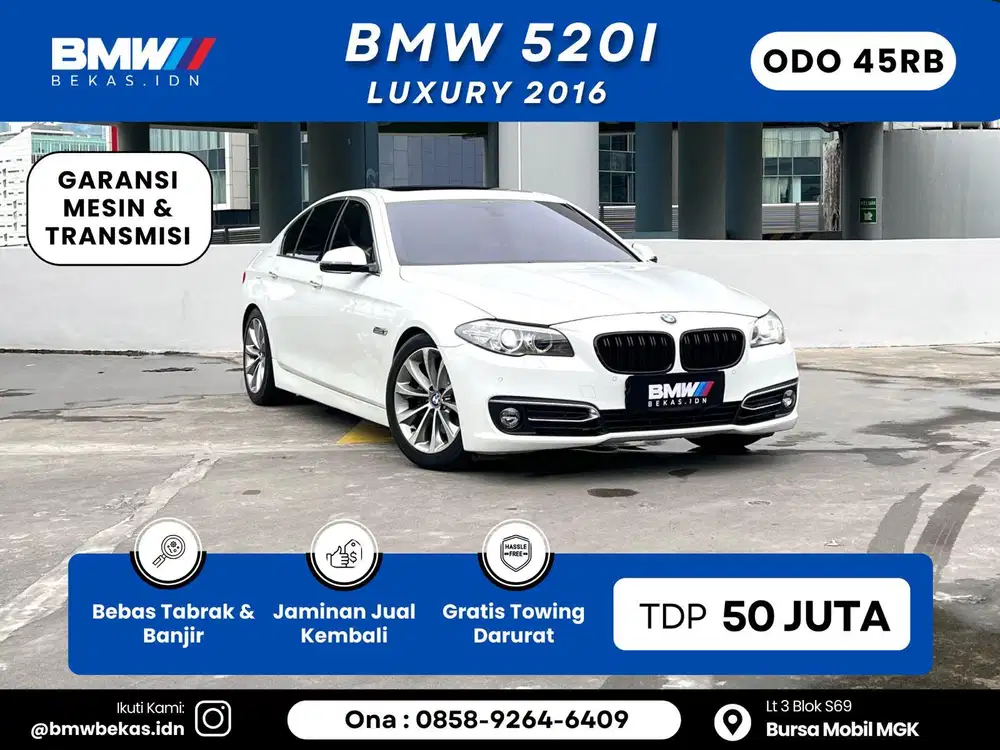 BMW 520i Luxury 2016 Bergaransi mesin&transmisi 1 tahun.