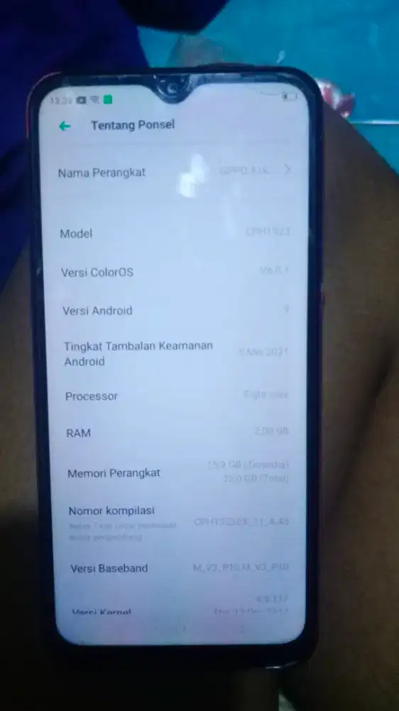 Oppo a1k min tombol volume