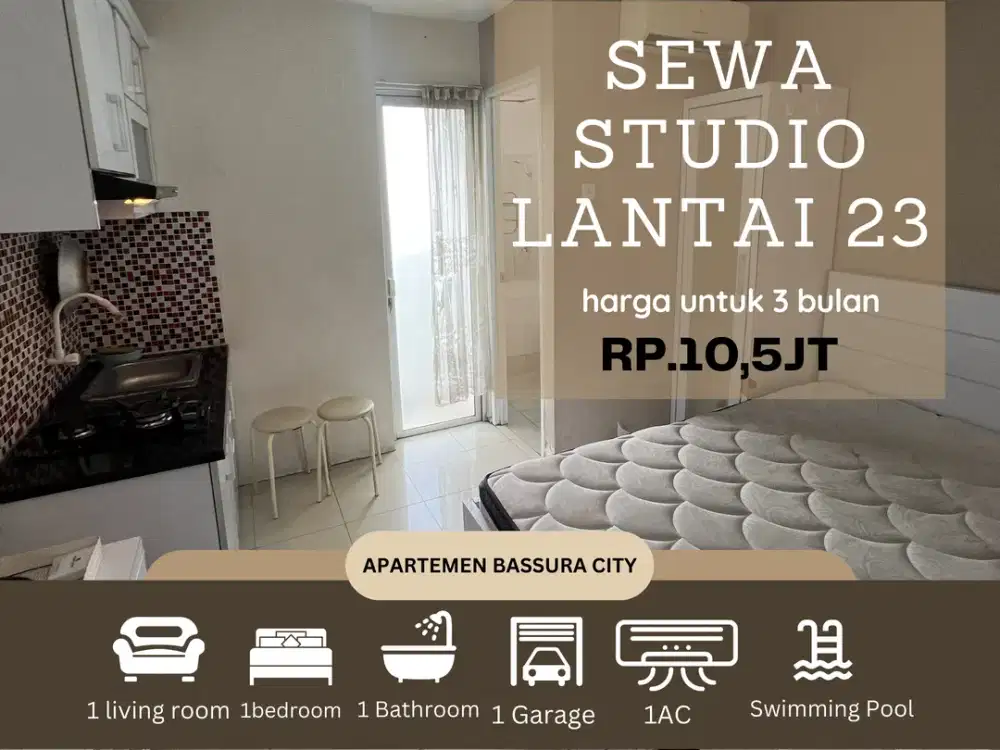 sewa studio full furnish dekat mall apartemen bassura city