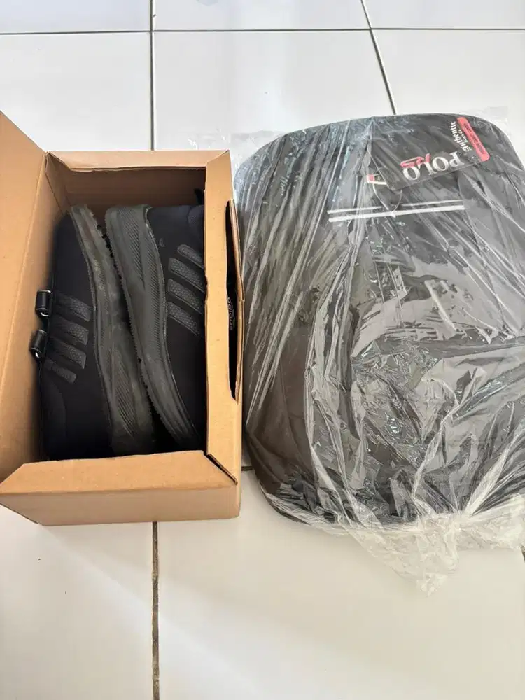 paket hemat tas polo dan sepatu adidas