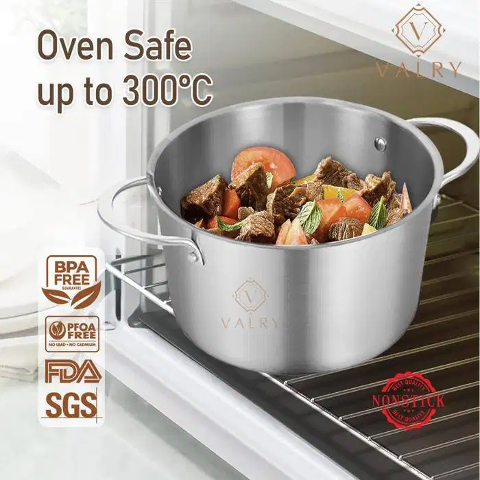 VALRY CASSEROLE SUS304 Stainless pan premium 3 layer Stock pot
