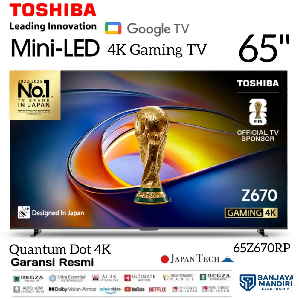 TOSHIBA Mini LED 4K Gaming TV 65 AI Smart TV 65Z670RP - Dolby Vision