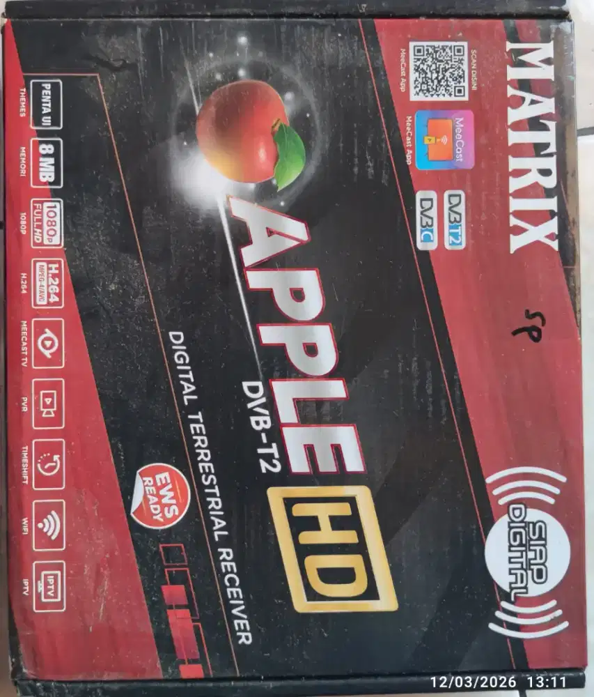 Set Top Box Matrix Apple Merah