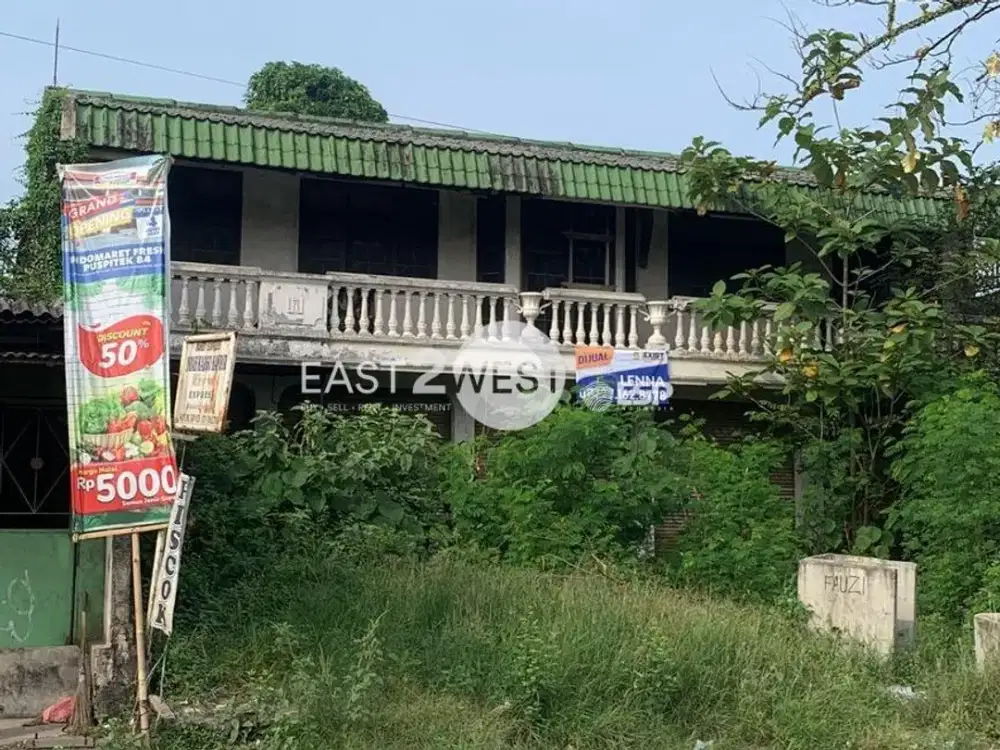 Jual Bangunan Komersial Hitung Tanah Jalan Raya Puspitek Tangerang Selatan Murah Lokasi Sangat Strategis