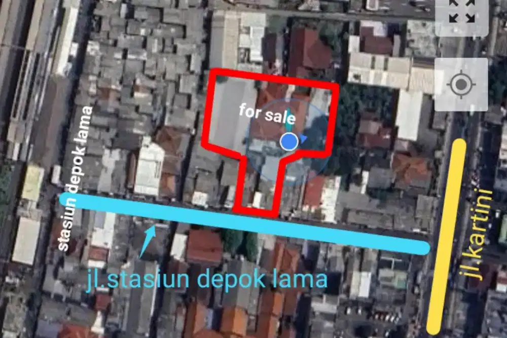 Jual rumah dan lahan luas di jl stasiun depok lama