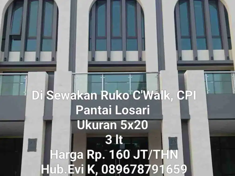 Di Sewakan Ruko C'Walk, CPI Losari, Makassar