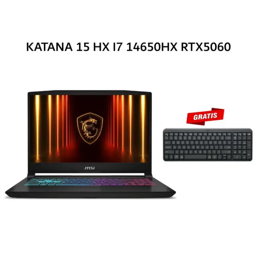 Promo Kredit MSI KATANA 15 HX I7 14650HX RTX5060 8GB/ 16GB 512GB W11