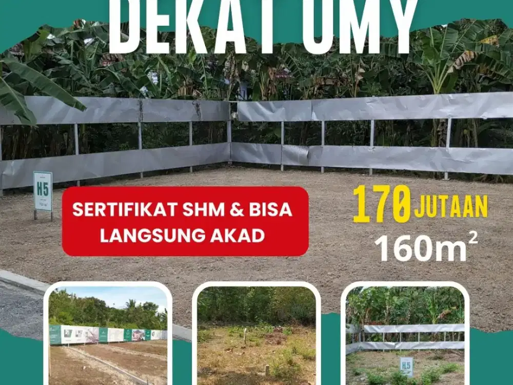 JUAL TANAH SHM JOGJA HARGA 100 JUTAAN LOKASI DALAM PERUMAHAN DI BANGUNJIWO