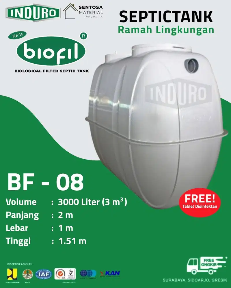 BIOFIL BF-08 | 3000 Liter | Bersertifikat | Septic Tank