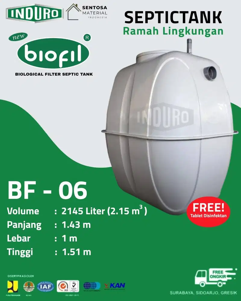 BIOFIL BF-06 | 2145 Liter | Bersertifikat | Septic Tank