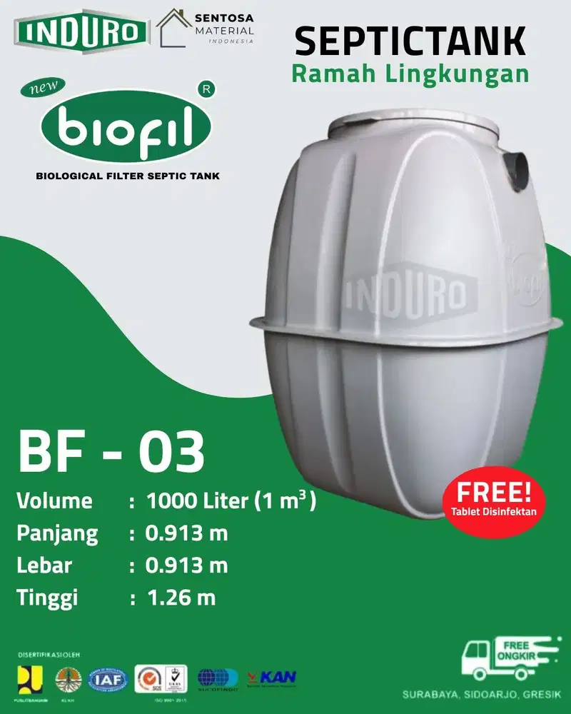 BIOFIL BF-03 | 1000 Liter | Bersertifikat | Septic Tank
