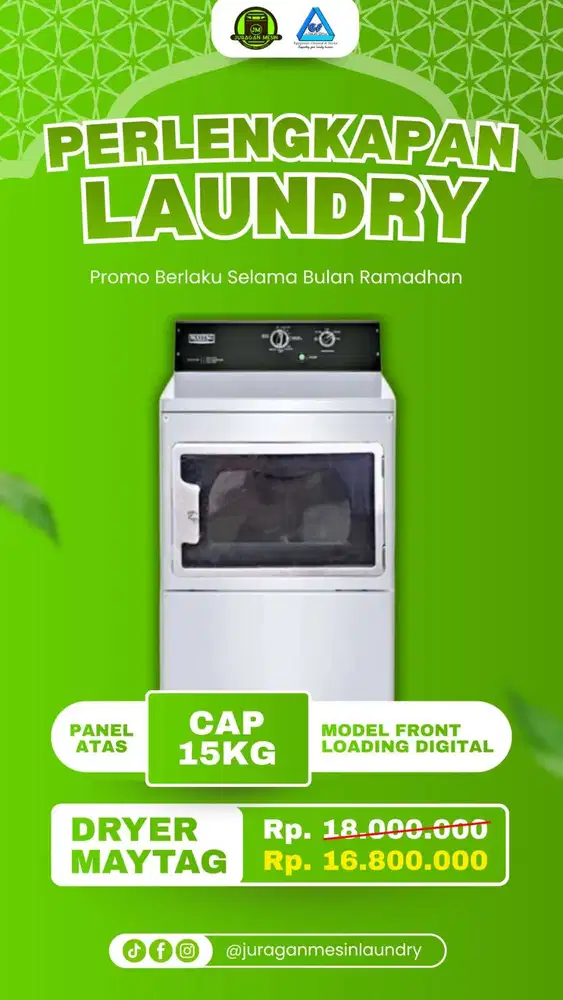 Dryer Laundry (Merk Maytag Kapasitas 15kg)