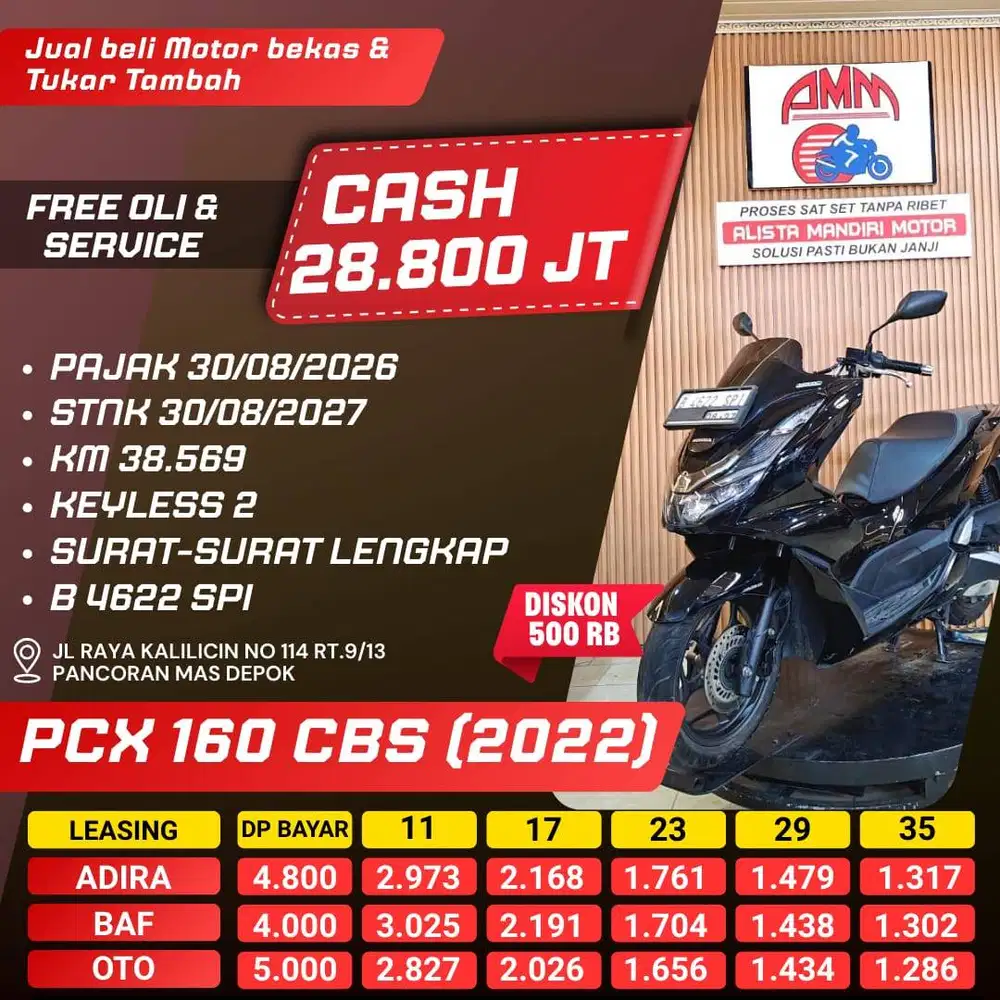 PCX 160 CBS 2022 PAJAK HIDUP REMOT 2 CASH KREDIVO INDODANA GOPAYLATER