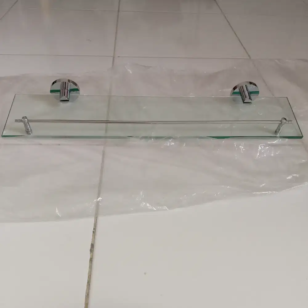 Rak Barang Dinding Stainless + Kaca Kris Ace Hardware Original