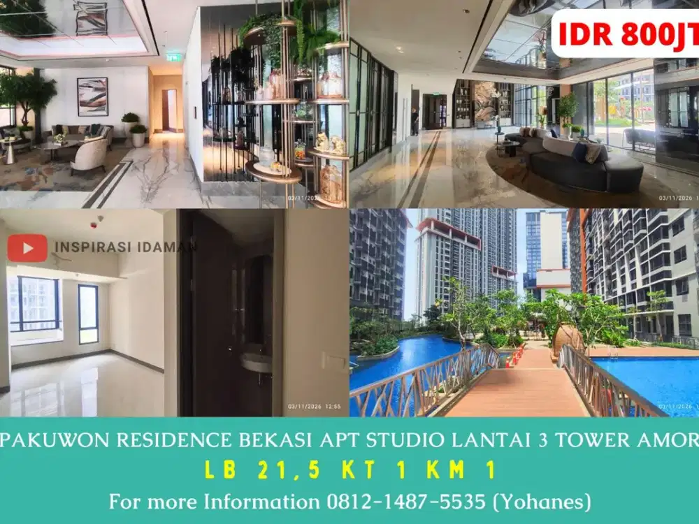 Pakuwon Residence Bekasi Apt Studio lantai 3 Tower Amor