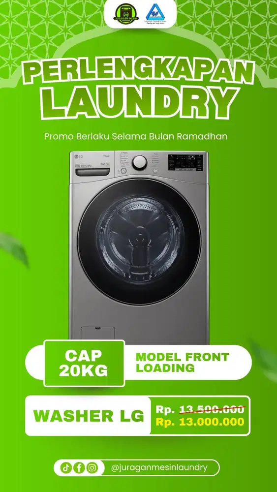 Washer Laundry (Merk LG Kapasitas 20kg)