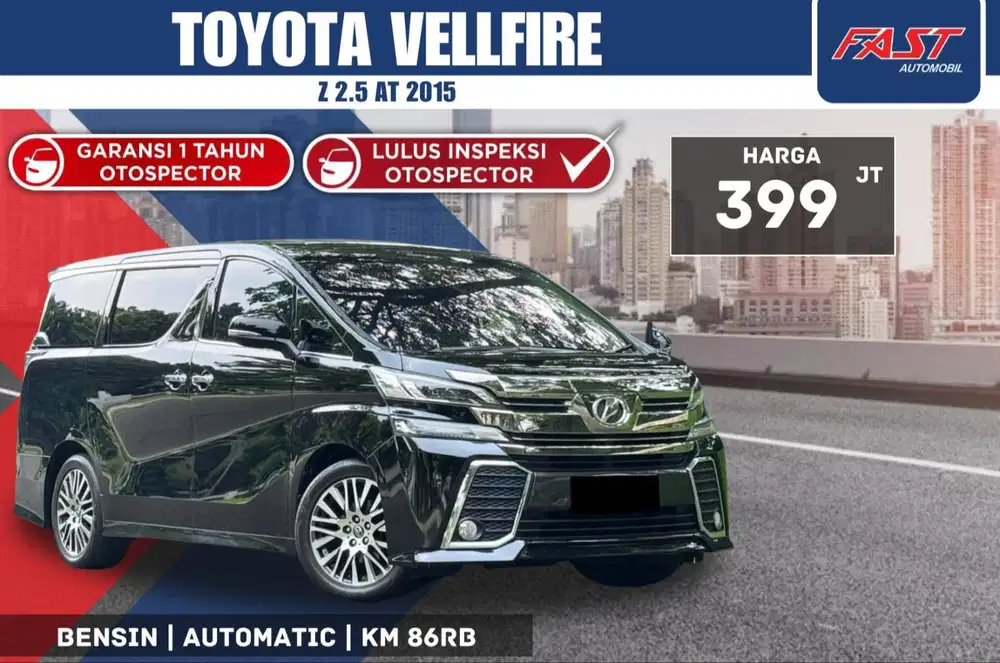 TOYOTA VELLFIRE Z 2015 2.5 AT SUNROOF CAPTAIN SEAT & PAJAK PANJANG