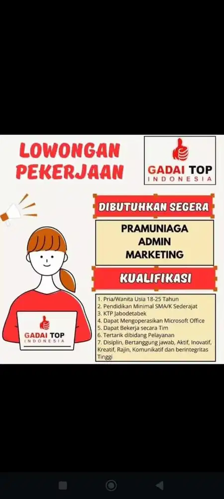 lowongan kerja gadaitop