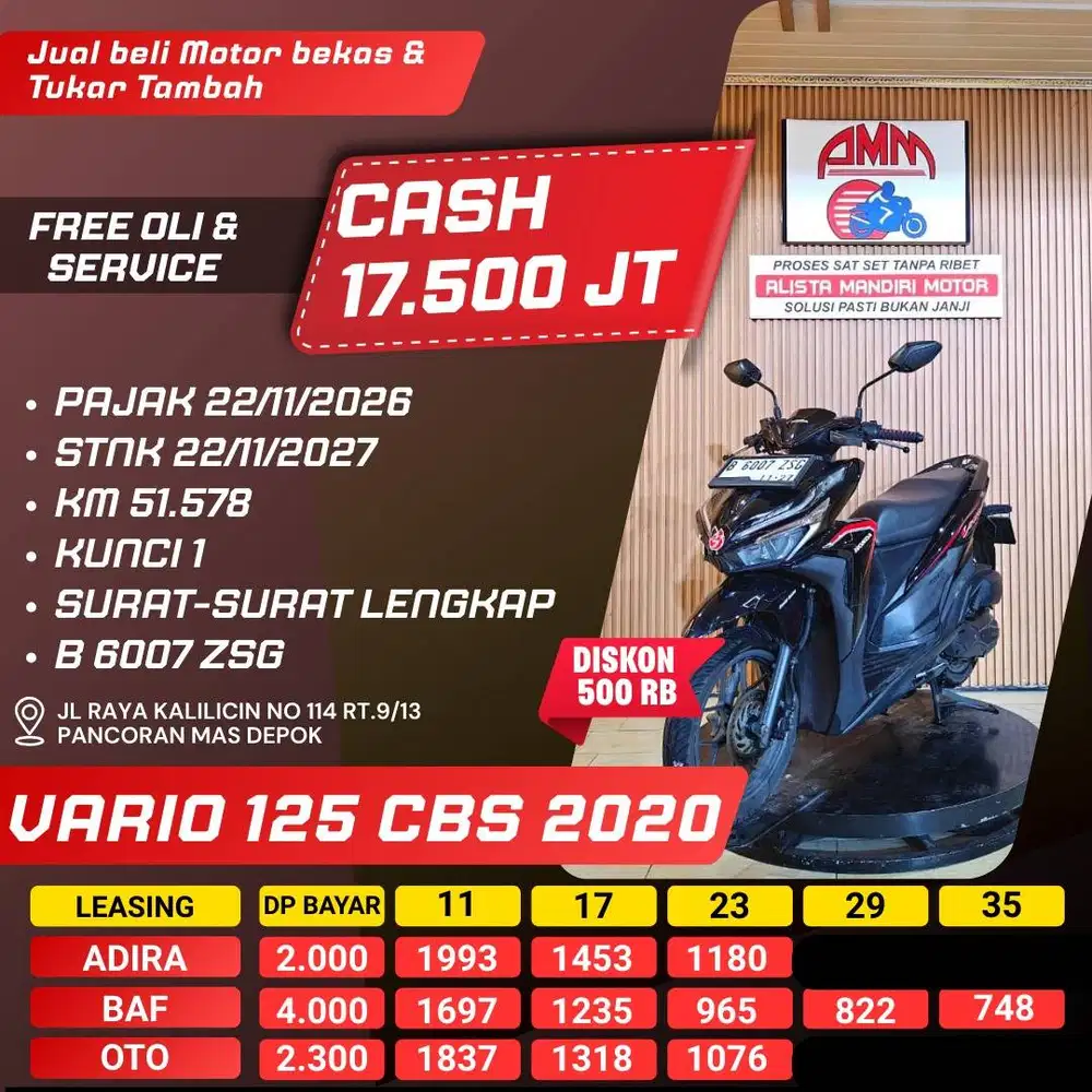 VARIO 125 CBS 2020 PAJAK HIDUP GOPAYLATER ALLOBANK SHOPEELATER ALISTA