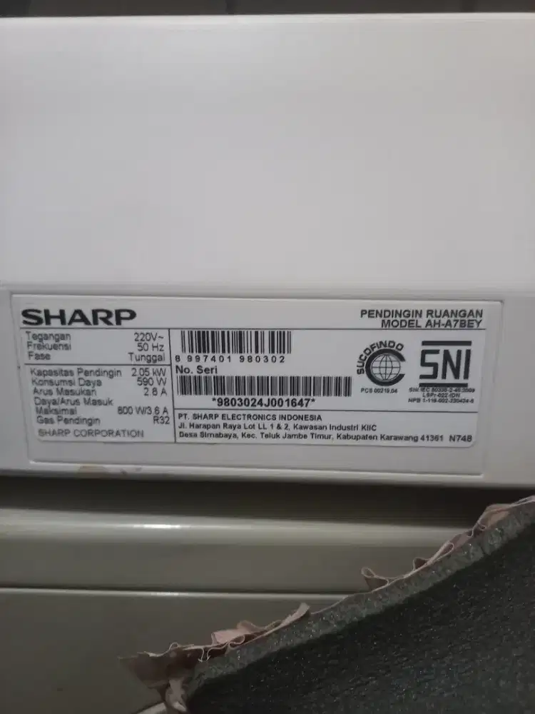 Di Jual AC Sharp 3/4 Pk