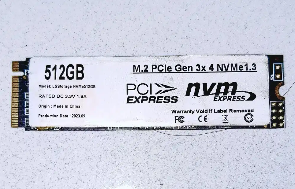 NVME/SSD 512GB M.2 PCIe Gen 3x 4 PCI Express