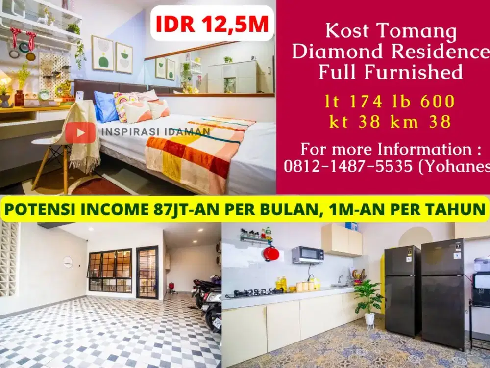 Kost Tomang Diamond Residence 38kamar Full Furnished