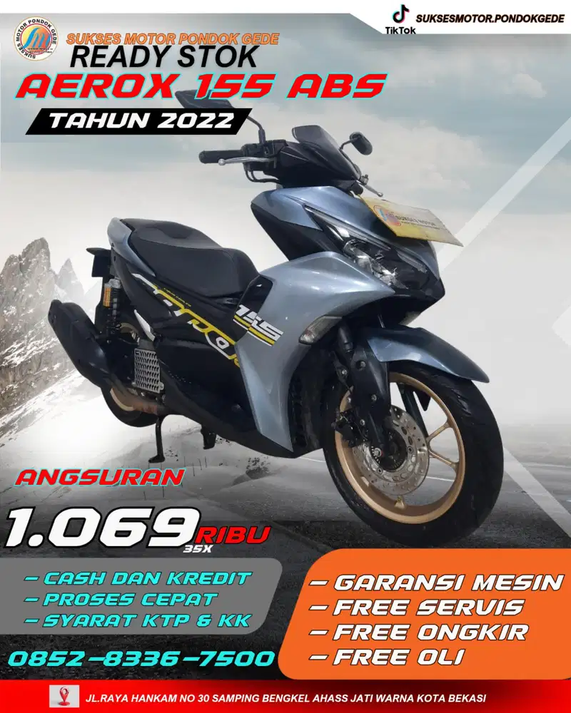 YAMAHA AEROX 155 ABS TAHUN 2022 MOTOR BEKAS BERGARANSI