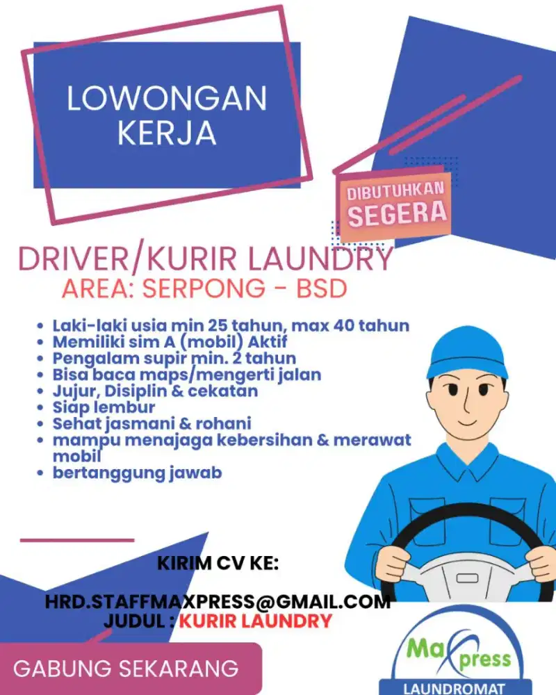 Driver supir Laundry & Pribadi