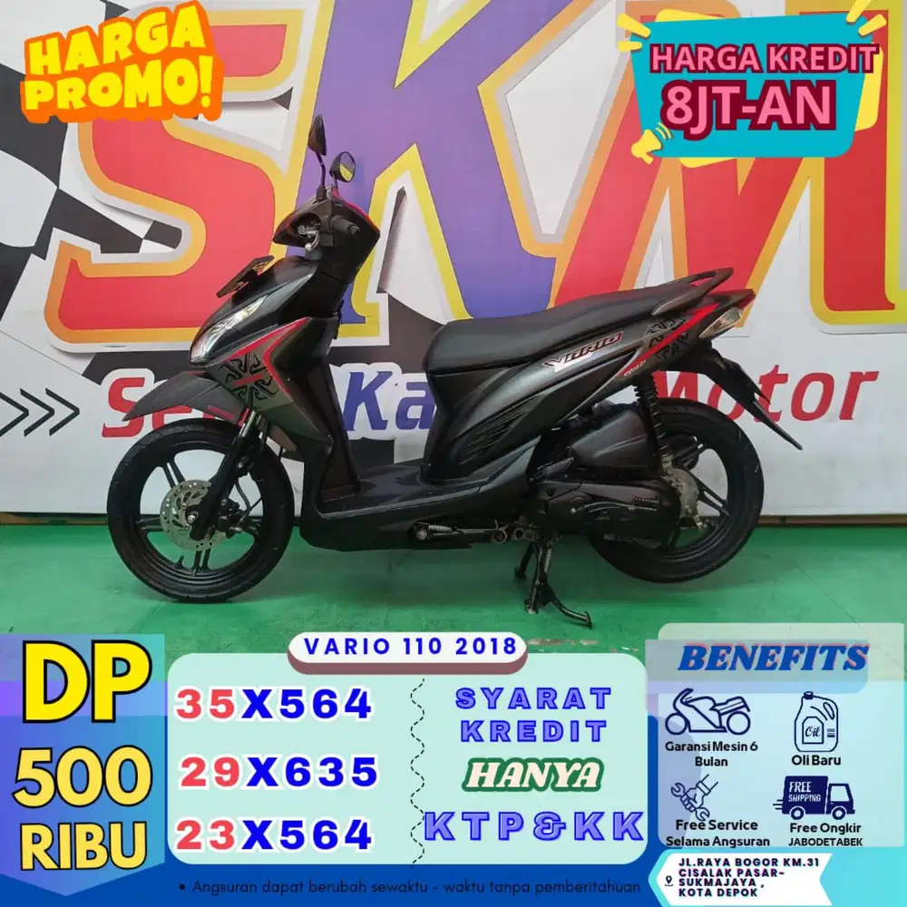Dp 500rb kredit vario 110 th 2018 bergaransi