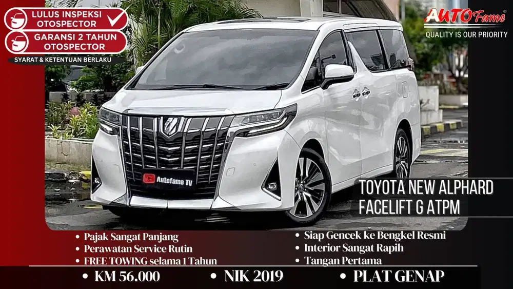 Toyota New Alphard Facelift G ATPM NIK 2019 White On Beige