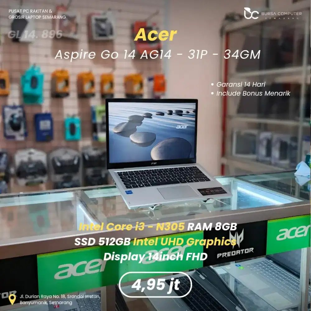 ACER Aspire Go 14-AG14 | Core i3 N305 8GB 512GB