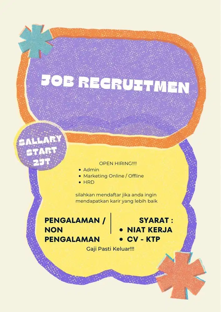 lowongan yang Serius Kerja!!!  ( baca deskripsi )