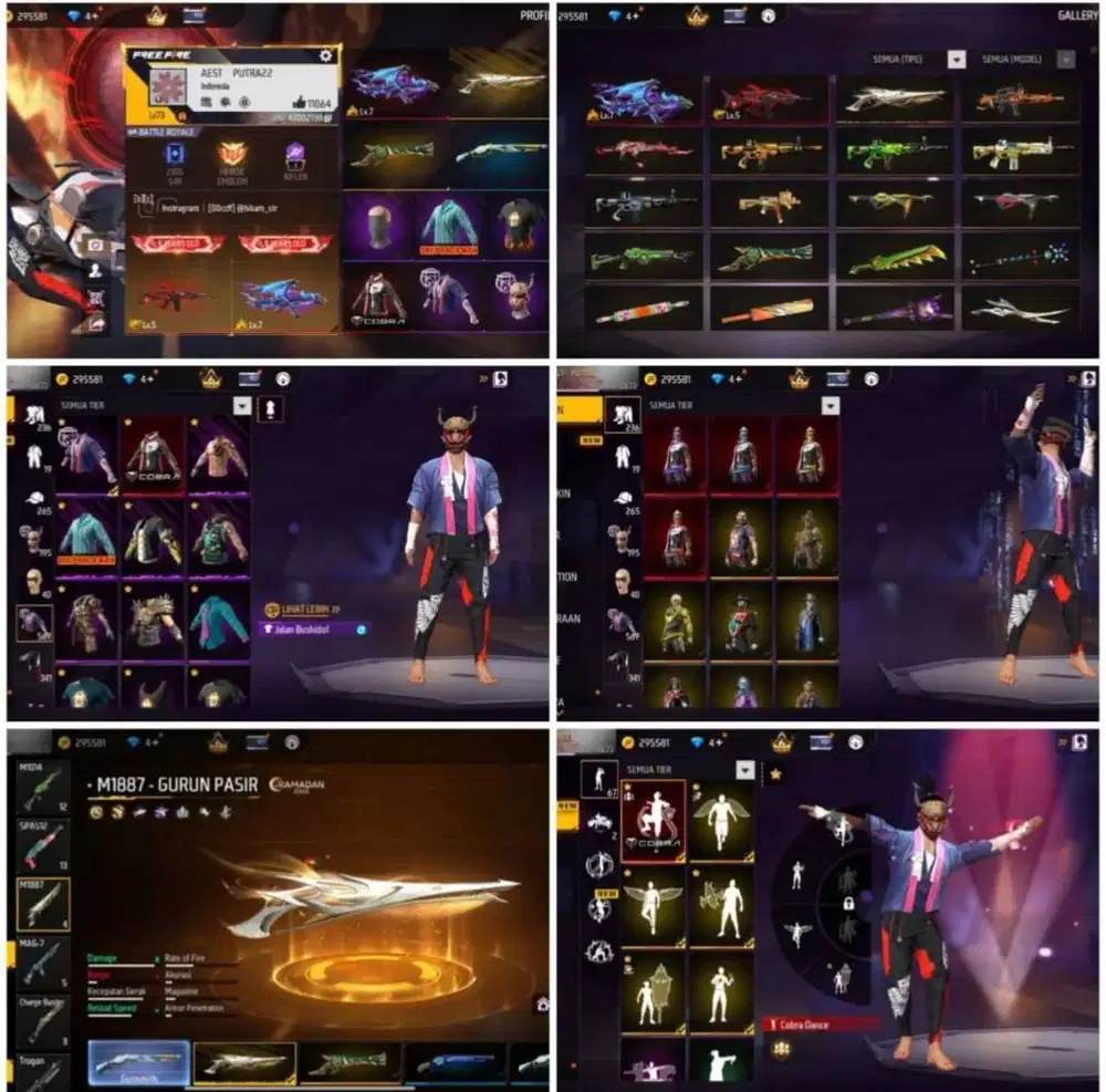 Akun ff old bagus terawat insyaallah masih gacor