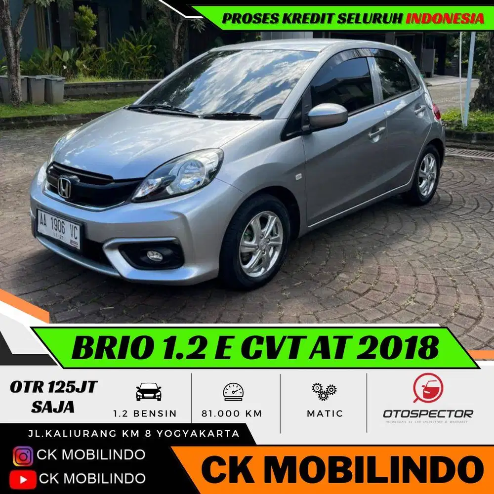 Honda Brio E CVT Matic 2018 Plat AA ORISINIL DP Minim Yaris