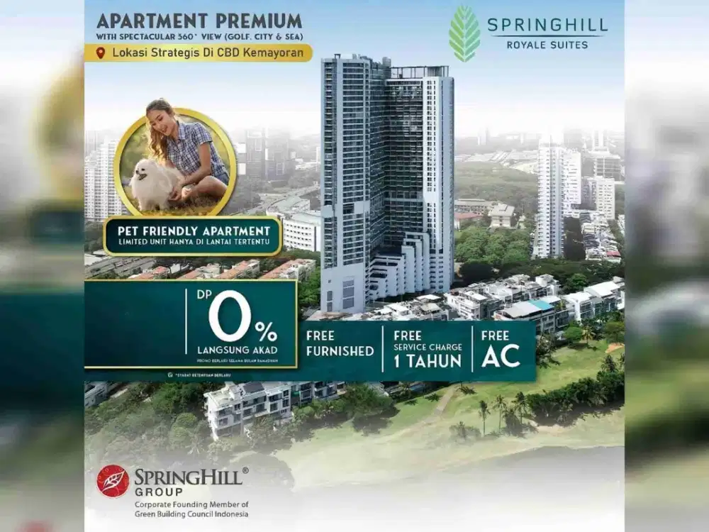 SPRINGHIL ROYAL SUITE APARTEMEN KEMAYORAN UNIT BARU BISA KPR DEKAT TOLL & GOLF