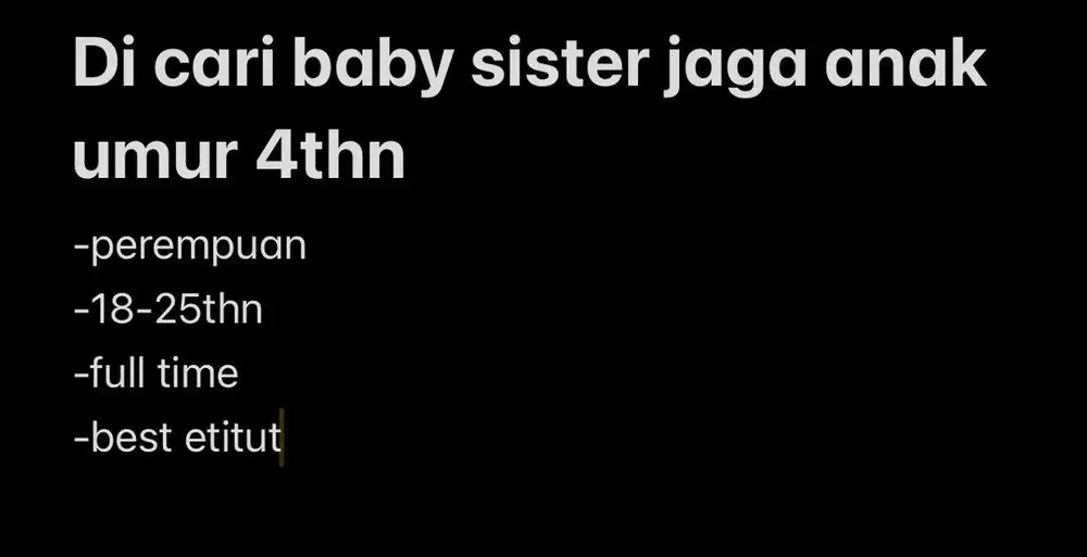 di cari baby sister