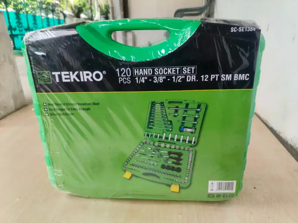 ‎Kunci set Tekiro 120 pcs Original 100% baru gres socket 12 PT