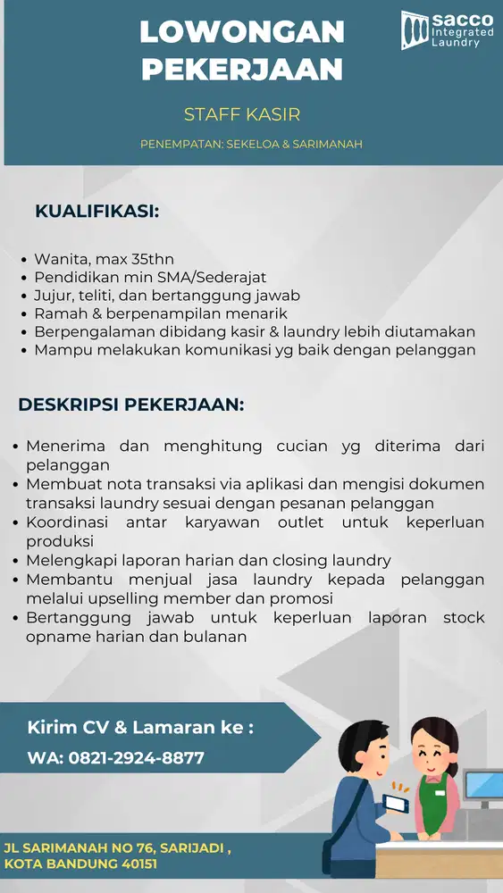 LOWONGAN STAFF PRODUKSI LAUNDRY