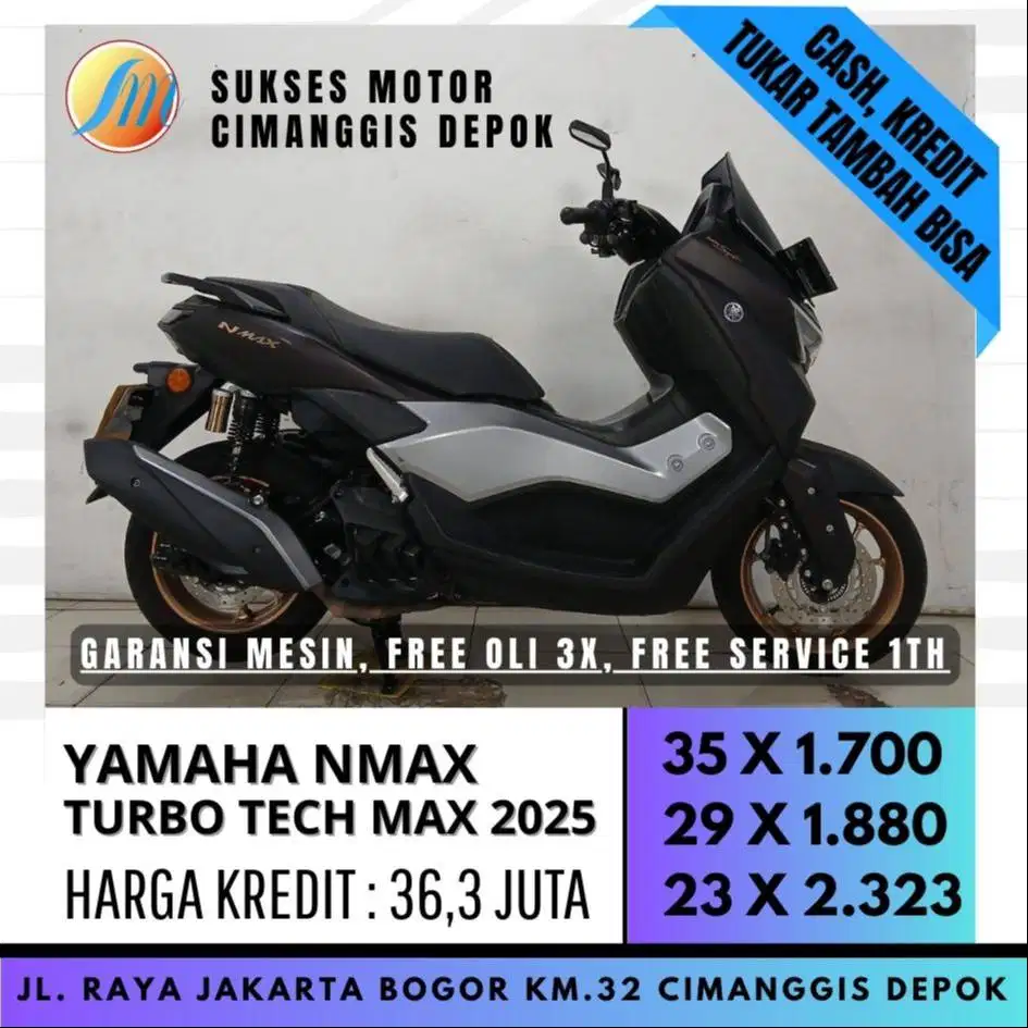 YAMAHA NMAX TURBO TECH MAX 2025 MULUS TERMURAH KREDIT DI SUKSES MOTOR