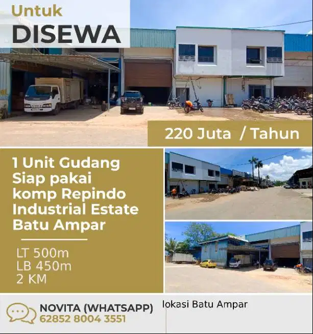 1 Unit Gudang Siap pakai  komp Repindo Industrial Estate