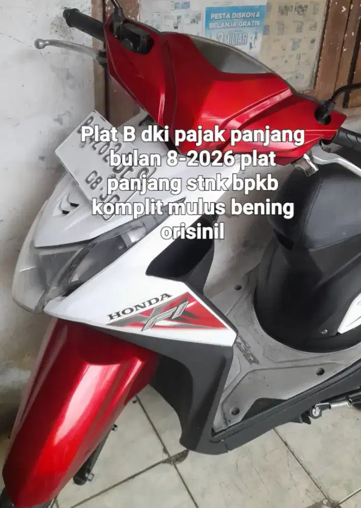 Honda beat f1 2015 stater halus cw asli merah putih B dki pajak panjng