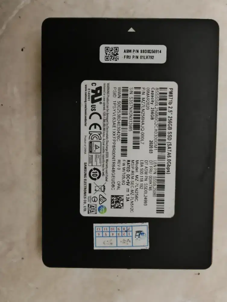 SSD SATA 256GB - No Issue