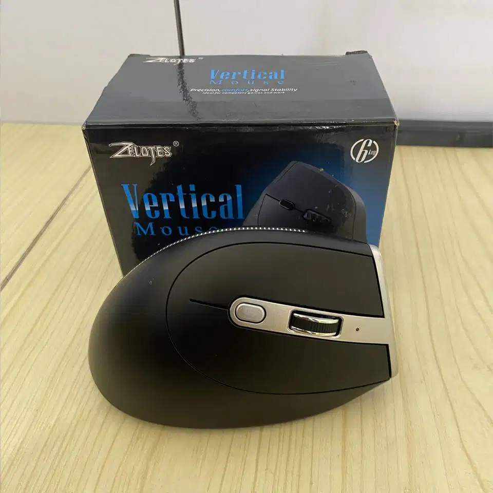 Zelotes F36 Wireless Vertical Mouse Programmable Bluetooth 5.0 USB 2.4
