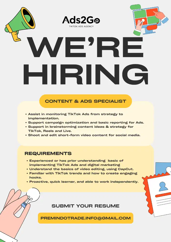 [WE’RE HIRING] – CONTENT & ADS SPECIALIST