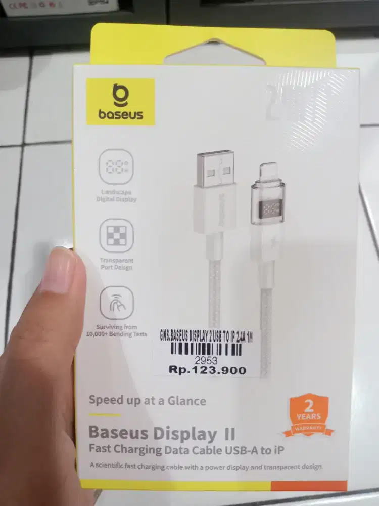 BASEUS DISPLAY 2 USB TO IP 2,4A 1M| ATLANTIS DAHSYAT
