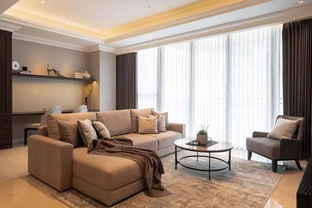 Gorden Vitrase Sekat Ruangan Klinik Roller Vertikal Blinds Krey Kayu