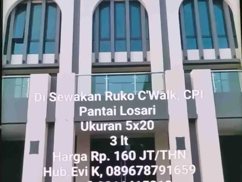 Disewakan Ruko C'Walk CPI Losari Makassar
