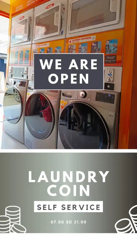 Mesin cuci front load merk LG 20kg dan mesin pengering