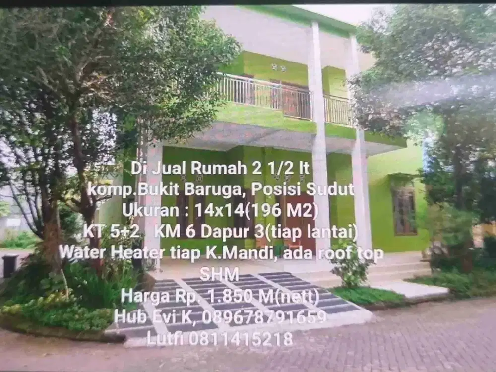 Dijual Rumah 2 1/2 lantai Kopleks Bukit Baruga Makassar