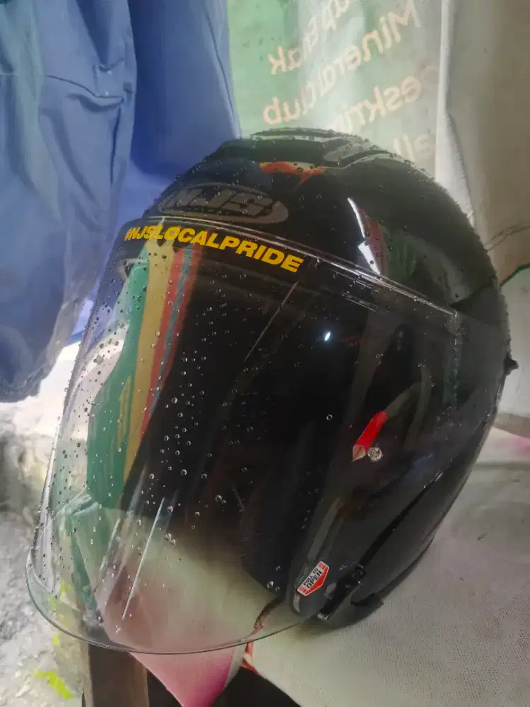 Di Jual helm njs+headset bluetooth Y10